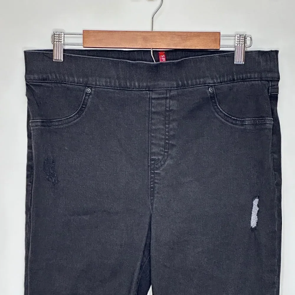 Spanx Vintage Distressed High Rise Skinny Jeans Black Size Extra Large